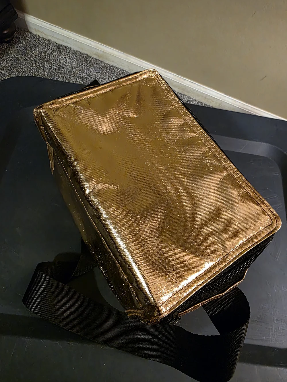 PINK Victoria's Secret Metallic Gold Travel Cosmetic Bag